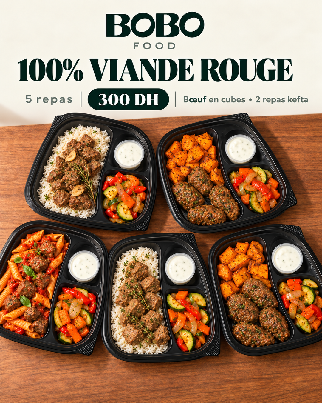 Repas du pack 100% Viande Rouge